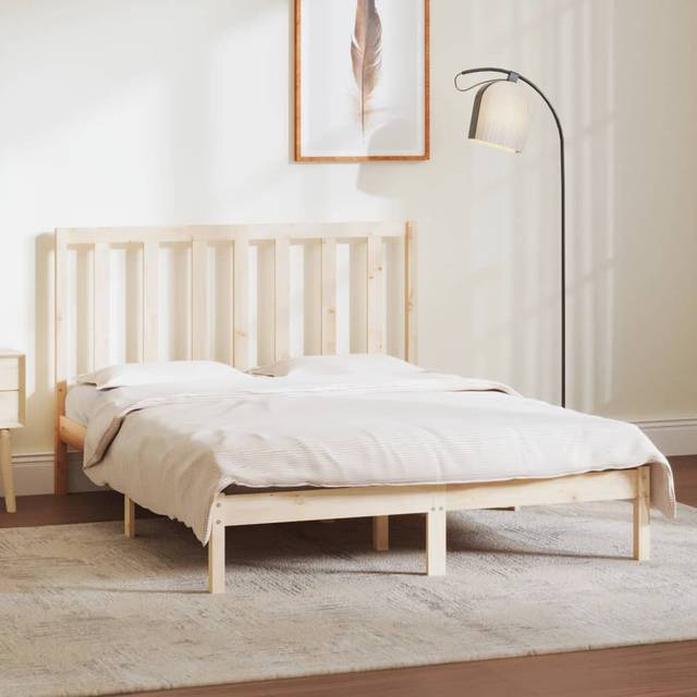 Sängram utan madrass 140x190 cm massiv furu