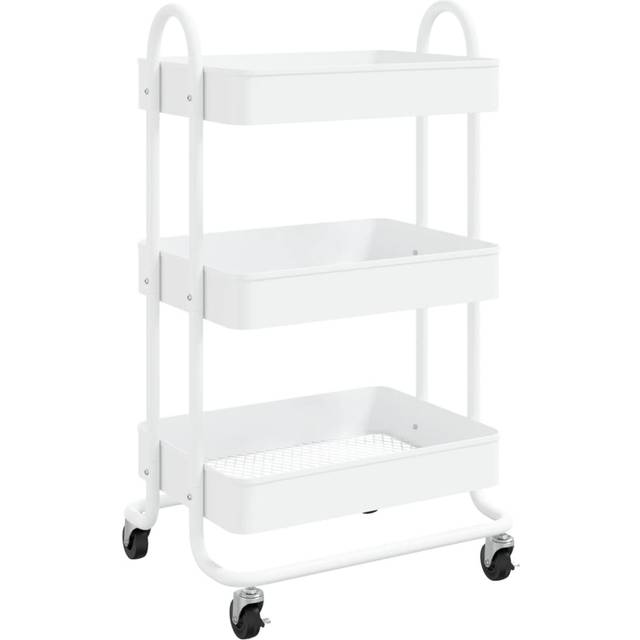 Rullvagn 3 våningar svart 43x34x79 cm stål