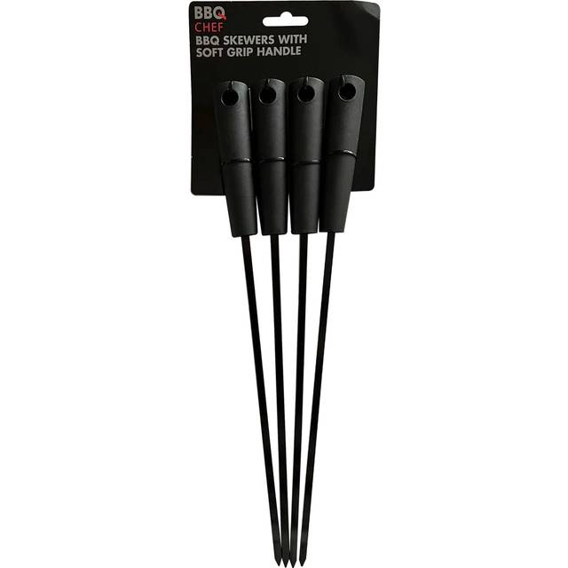 BBQ Skewers with Soft Grip Handles - Black