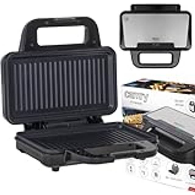 Camry – smörgåsgrill och paninigrill i en – 2 i 1 – svart sandwichgrill – smörgåsgrill – snabb rostad grill – camping smörgåsgrill – breakfast maker – 74 cm matningskabel
