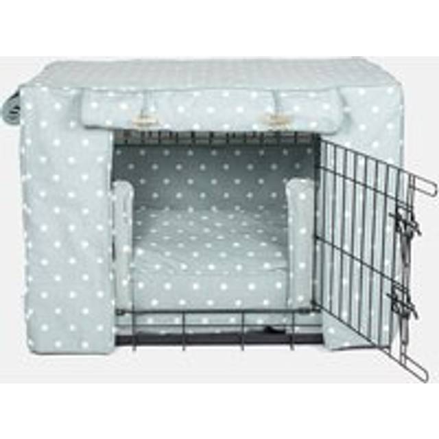 Cotton Dog Crate Set Grey Spot - Green - XL