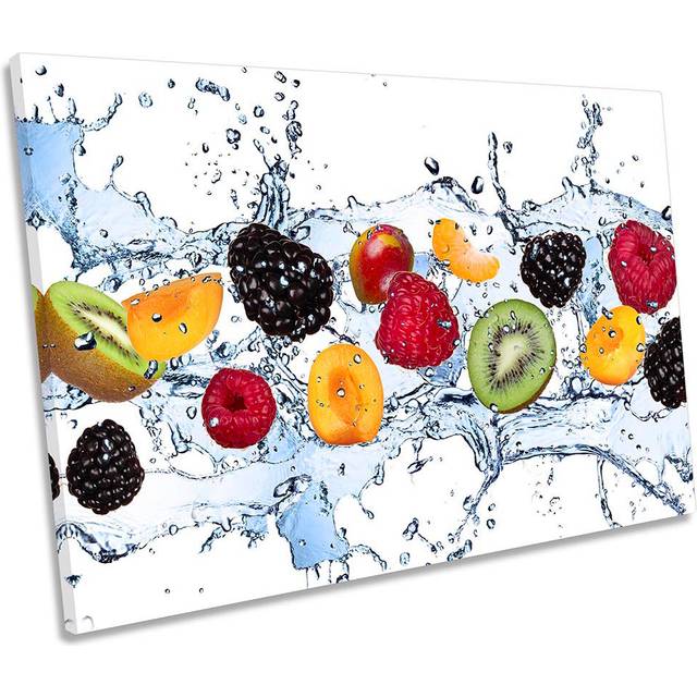 Fresh Fruit Splash Kitchen - Wrapped Canvas Photograph (61cm H x 91.4cm W x 4cm D)