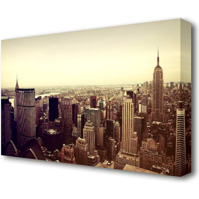 Empire State Building Retro - Wrapped Canvas Photograph Print (35.6 cm H x 50.8 cm W)
