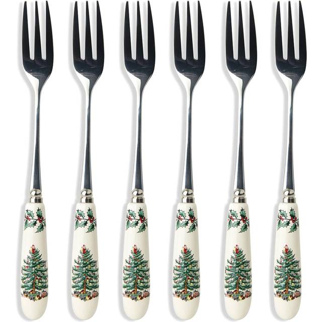 Christmas Tree Pastry Forks - Green;White (1cm L)