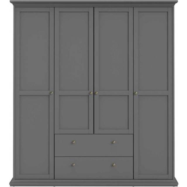Paris Wardrobe With 4 Doors And 2 Drawers In Matt Grey