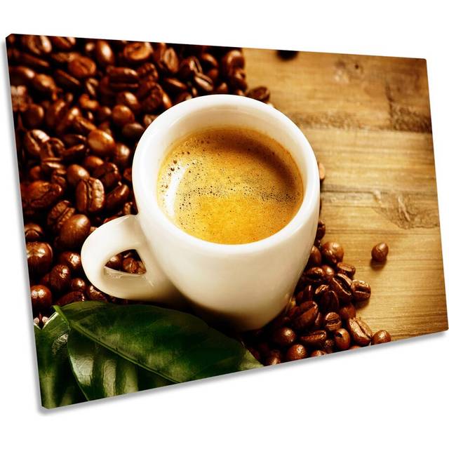 Cup Coffee Beans Shop Wrapped Canvas Art Print (61cm H x 91.4cm W)