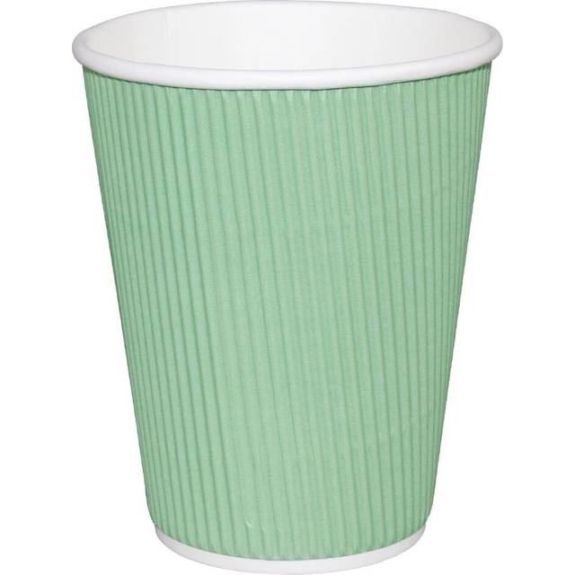 Fiesta Recyclable Coffee Cups Ripple Wall Turquoise 225ml / 8oz (Pack of 500)