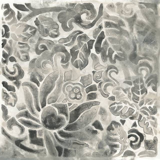 Antique Stone Tile II by June Erica Vess - Wrapped Canvas Drawing (91cm H x 91cm W)
