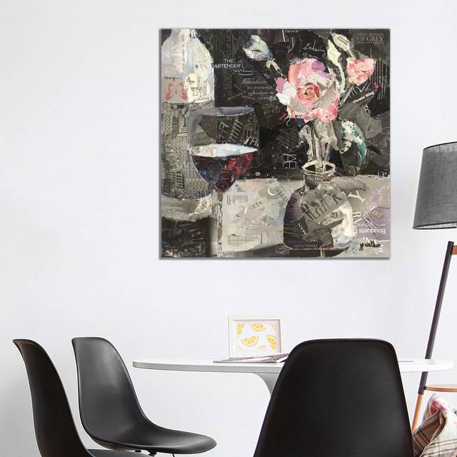 Wine & Roses by Jamie Pavlich-Walker - Wrapped Canvas Painting (93.98cm H x 93.98cm W x 3.81cm D)