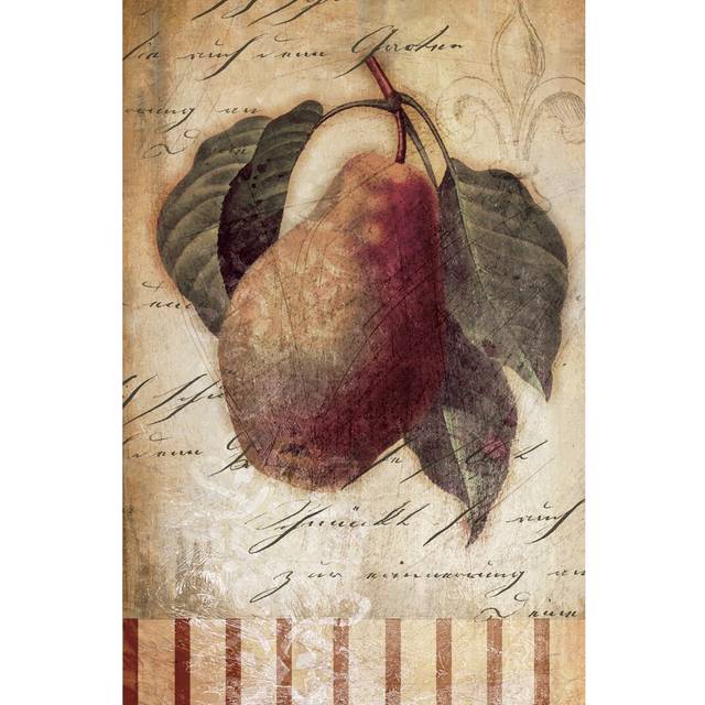 Antiqued Pear - Wrapped Canvas Painting Print (30cm H x 20cm W x 3.8cm D)