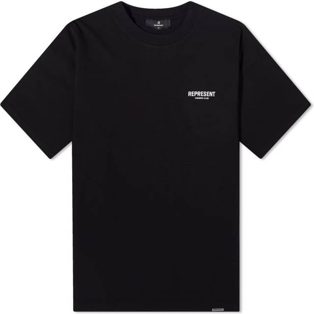 Represent Mens Black Owners&#39; Club Graphic-print Relaxed-fit Cotton-jersey T-shirt Xl - BLACK