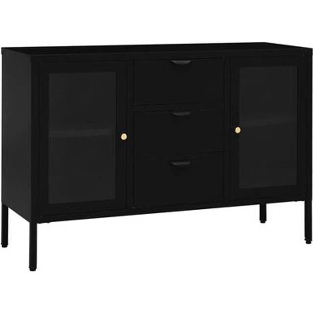 Vidaxl - Sideboard Black 105x35x70 cm Steel and Tempered Glass