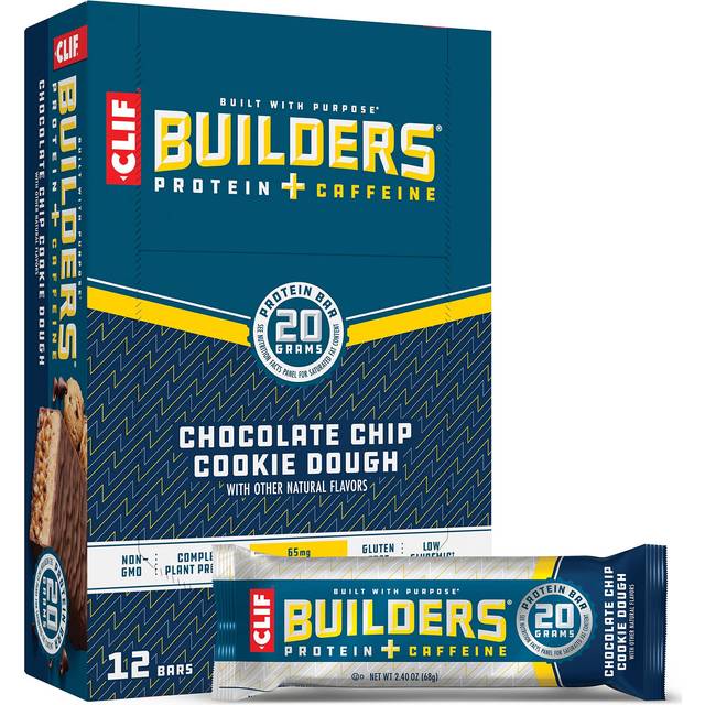 Clif Bar Builders Plant-Based Protein Chocolate Chip Cookie Dough 12 Bars