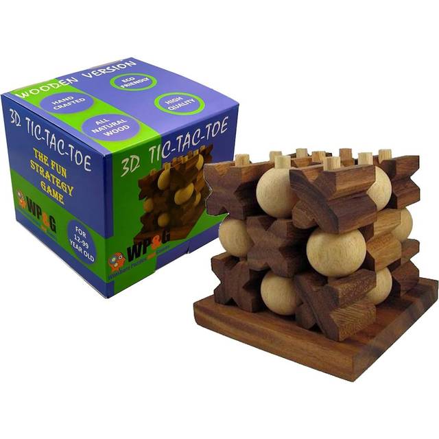Tic-Tac-Toe 3D Strategy Wooden Game