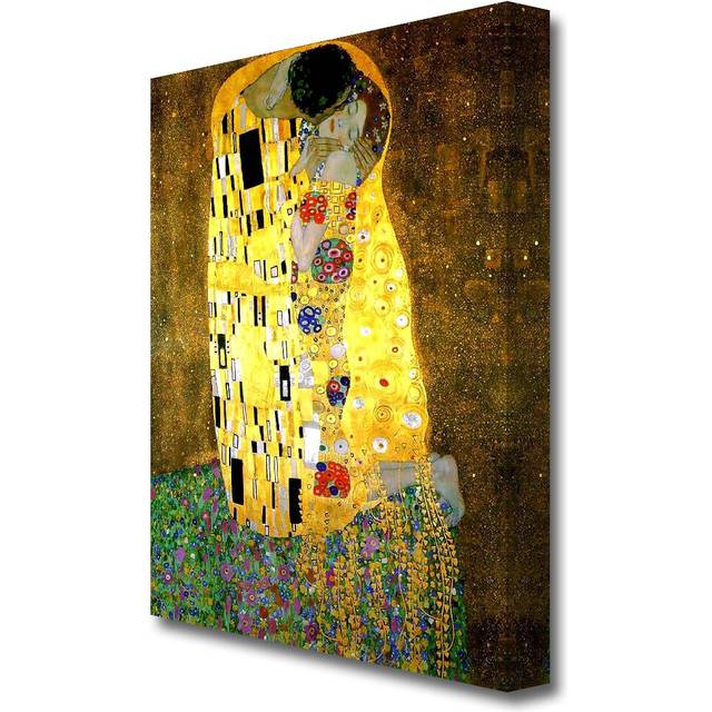 'The Kiss 2' by Gustav Klimt - Wrapped Canvas Painting Print (50.8 cm H x 35.6 cm W x 4.4 cm D)
