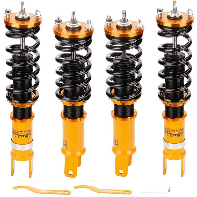 Compatible for Honda 2000 - 2009 S2000 Roadster 2.0/2.2L 24 Ways Adjustable Coilover / Shock Absorber Suspension Kit Lowering Kit