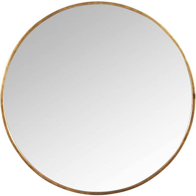 Large Round Gold Framed Wall Mirror 80cm x 80cm Material: Mirrors