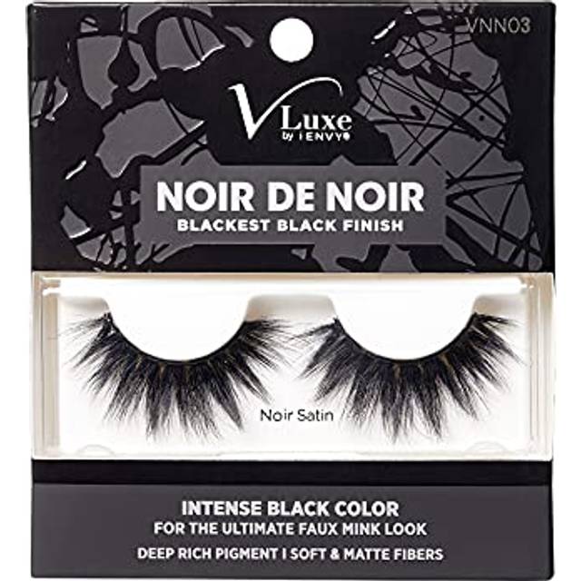 V-Luxe Noir De Noir False Eyelashes Blackest Black Finish  Weightless Volume and Curl False Lashes  Soft & Matte Fibers (Noir Satin)