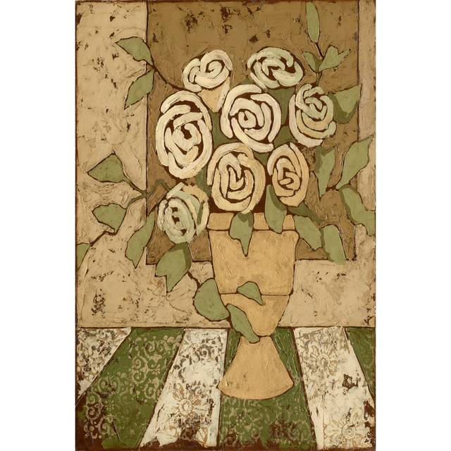 Small Golden Bouquet II by Megan Meagher - Wrapped Canvas Painting (76cm H x 51cm W)