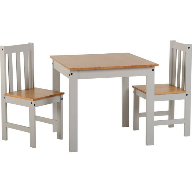 Seconique Ludlow 1+2 Dining Set - Grey/Oak Effect, Grey