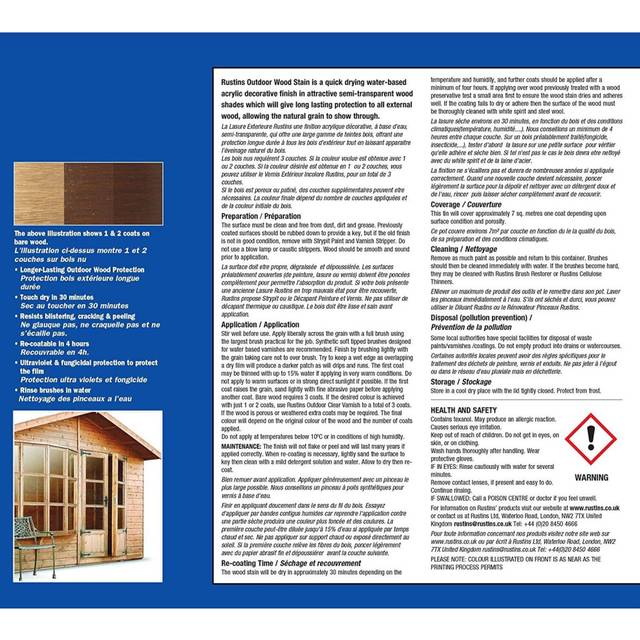 Rustisn ESDO2500 2.5L Satin Outdoor Wood Stain - Dark Oak