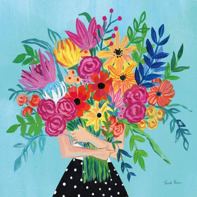 A Bunch of Flowers II by Farida Zaman - Wrapped Canvas Painting Print (76cm H x 76cm W)