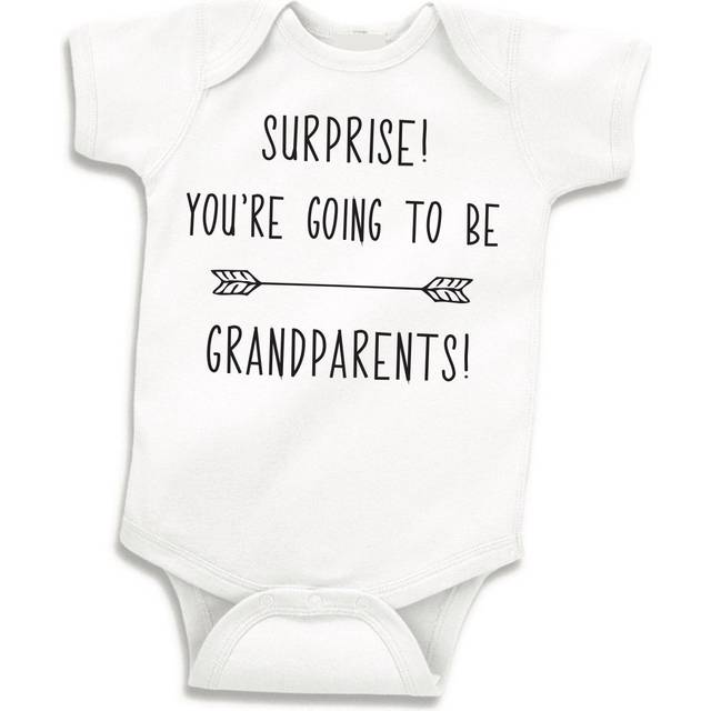 Bump and Beyond Designs Surprise Pregnancy Announcement Grandparents  Newborn Bodysuit  White  0-3 Months