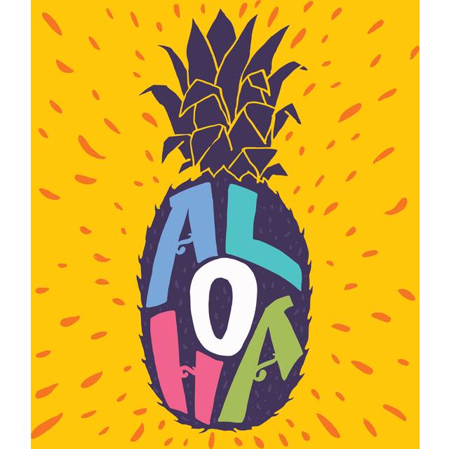Lillydale Aloha&#39; In Pineapple Silhouette - Wrapped Canvas Graphic Art (122cm H x 122cm W x 3.8cm D)