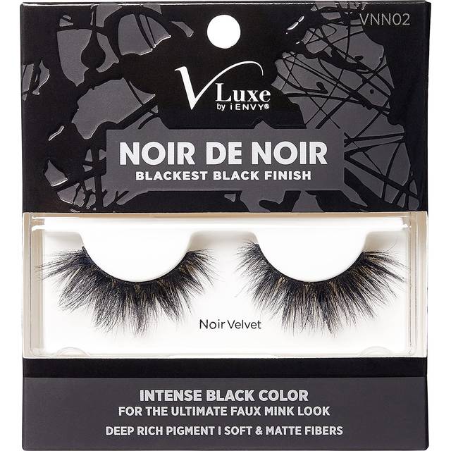 V-Luxe Noir De Noir False Eyelashes Blackest Black Finish  Weightless Volume and Curl False Lashes  Soft & Matte Fibers (Noir Velvet)