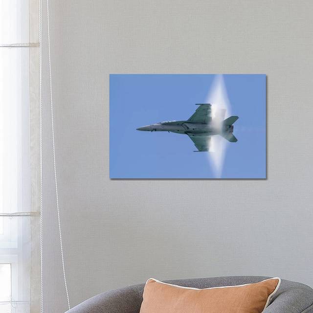 A US Navy F/A-18F Super Hornet Flies by at High Transonic Speed by Rob Edgcumbe - Wrapped Canvas Photograph (66.04 cm H x 45.72 cm W x 1.91 cm D)