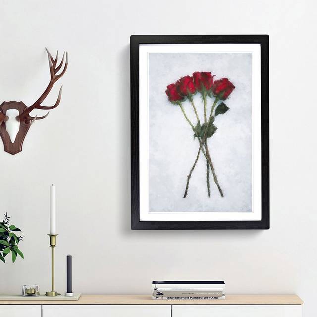 Bunch of Red Roses - Picture Frame Graphic Art Print - Black Framed (45cm H x 33cm W x 2cm D)
