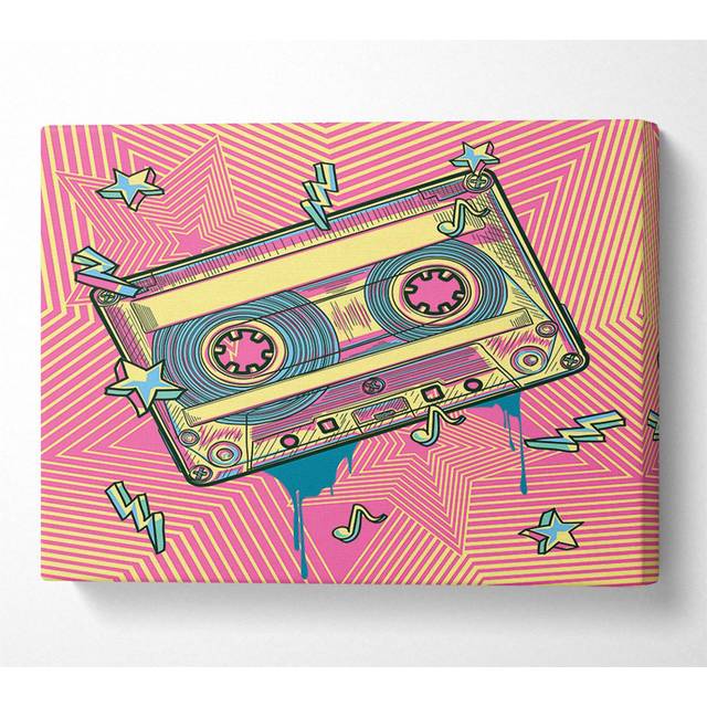 Cassette Tape Jungle - Wrapped Canvas Graphic Art (66cm H x 106.6cm W)