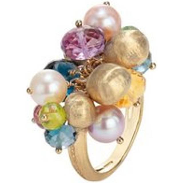 Marco Bicego Africa 18ct Yellow Gold Pearl Mixed Gemstone Cocktail Ring - U