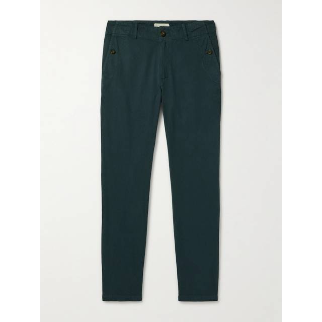 Mr P. - Straight-Leg Herringbone Cotton Trousers - Men - Blue - 28