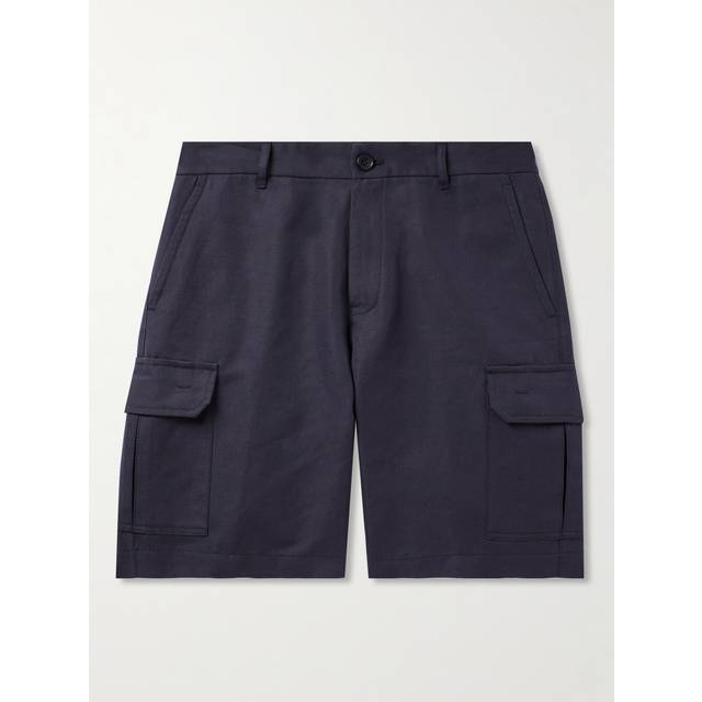 Loro Piana - Straight-Leg Cotton and Linen-Blend Cargo Shorts - Men - Blue - IT 46