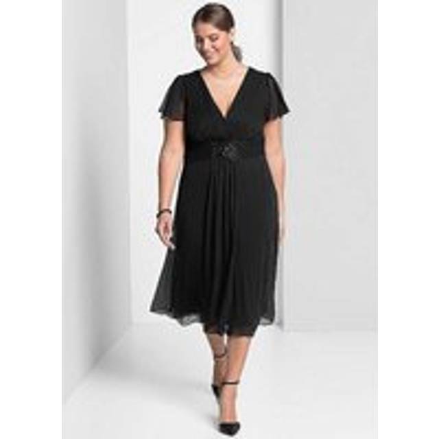 Wrap-Over Evening Dress - Black