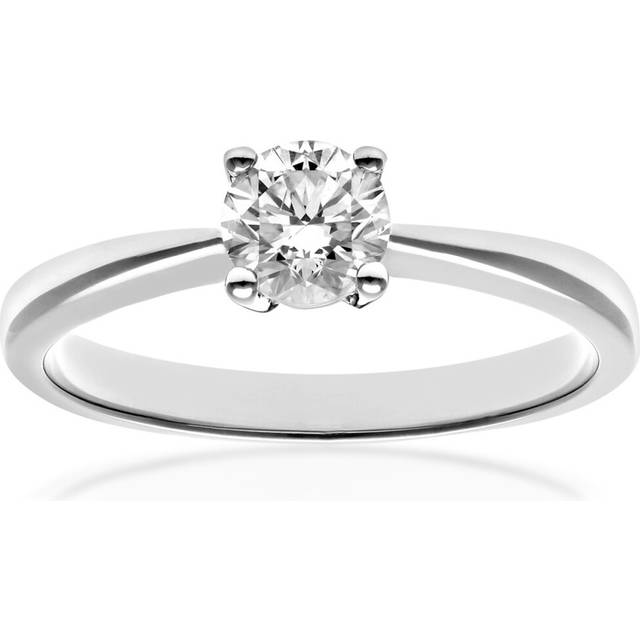 (M) Jewelco London 18ct White Gold Engagement Ring, IJ/I Certified Diamond, Round Brilliant, 0.25ct, White Gold