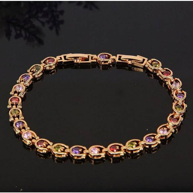 Women Bracelets, 18k Multi-gemstone And Diamond Tennis Bracelet Gold Heart Bracelets For Women (diamond Bracelet)