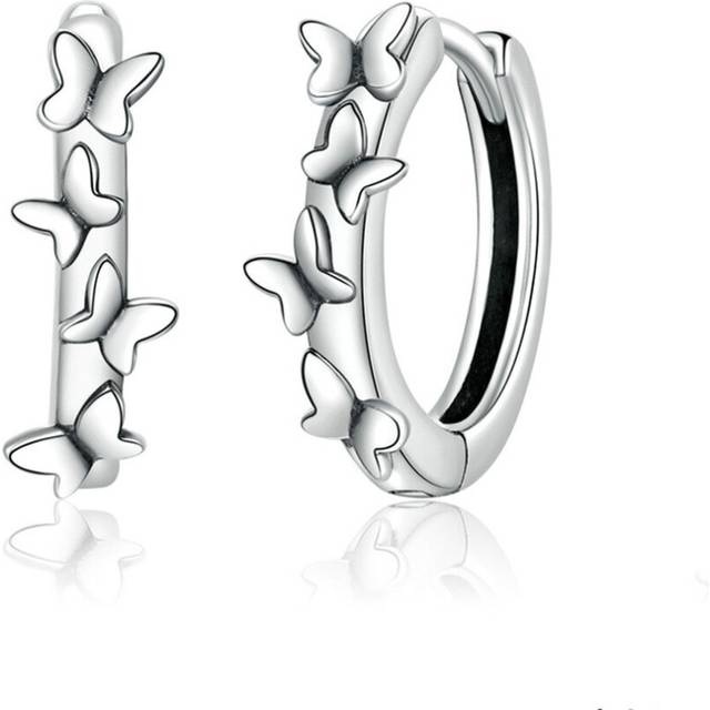 Silver plating Elegant Butterflies Ear Hoops Earrings for Women Jewelry Pendientes