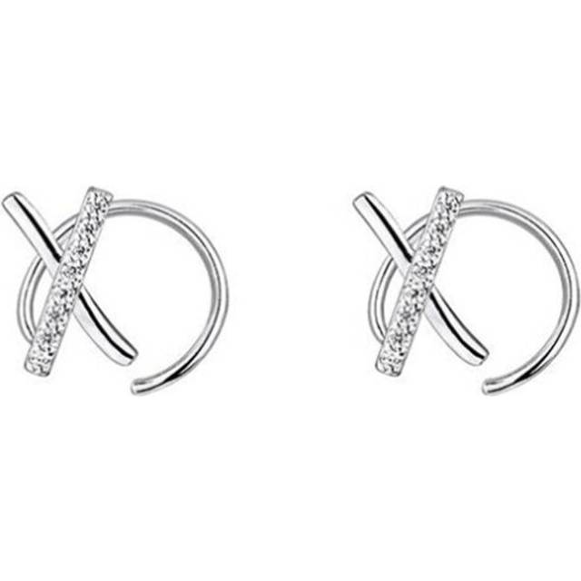 Silver plating Simple Spiral Earrings Cuff Wrap Earring Twist Ear