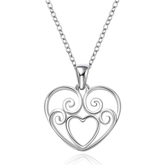 Beautiful Heart Pendant Necklace Silver Fashion Designer Jewellery