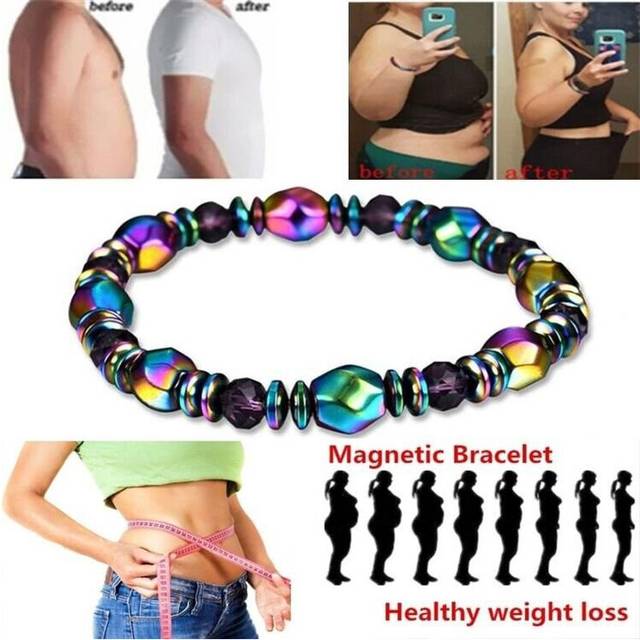 1 Pcs Colorful Magnetic Lose Weight Bracelet Hematite Bangles Healing Beads Stre - Multicoloured