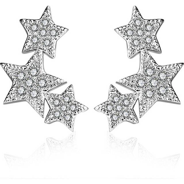 2PCS Copper Stud Earrings for Women Creative Trendy Wedding  Jewelry Gifts