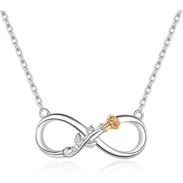 Silver plating Rose Flower Infinity Love Short Neckalce for Women Choker Chain