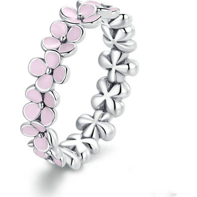 Silver plating Pink Wreath Finger Rings for Women Engagement Wedding Finger Ring Jewelry_8