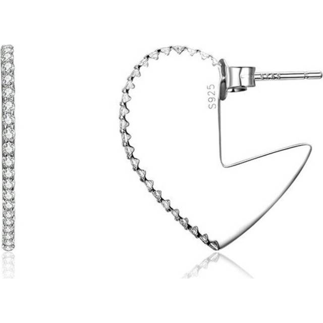 Silver plating Valentine Heart Stud Earrings for Women Jewelry