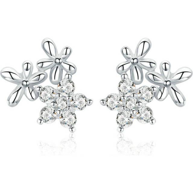Silver plating Gypsophila Star Flower Stud Earrings for Women Jewelry