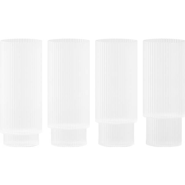 Ferm Living Ripple Long Drink Glas - Frosted - 4 stk.