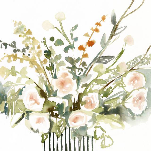 Foraged Flowers I by Victoria Borges - Wrapped Canvas Painting (51cm H x 51cm W)