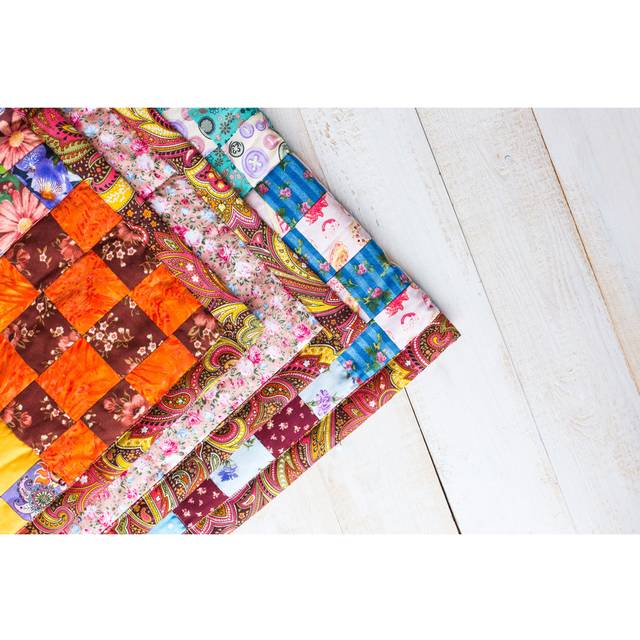 Fabric Pieces by Melnikof - Wrapped Canvas Photograph (51cm H x 76cm W)